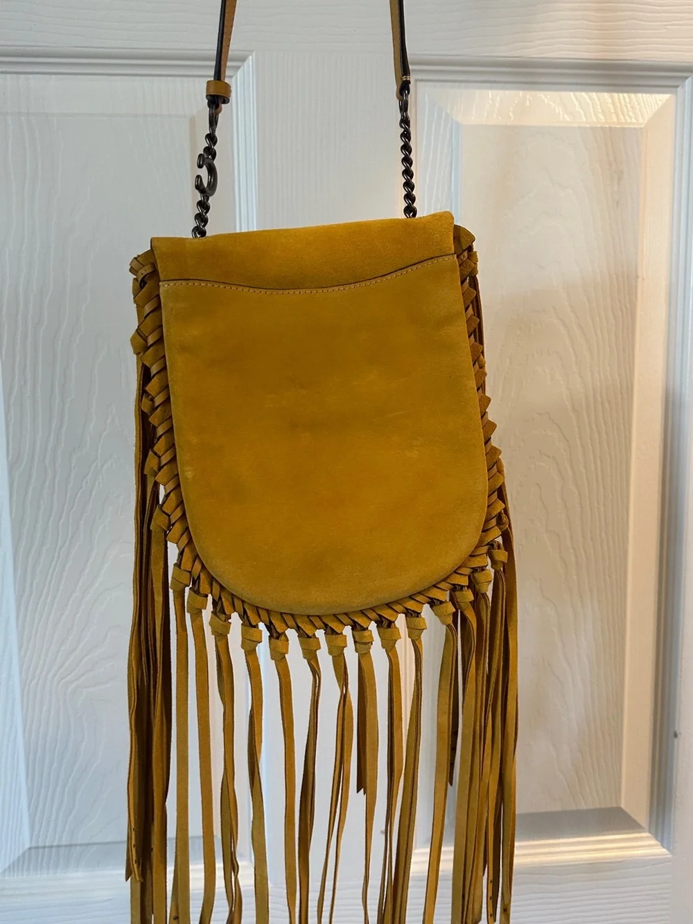 Coach Suede Pyramid Rivet Crossbody Bag